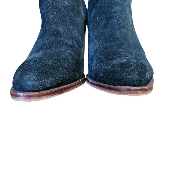 Sam Edelman Blake Black Suede Heels Boots Booties Side Zipper Block Heel 8.5 EUC - Picture 5 of 12